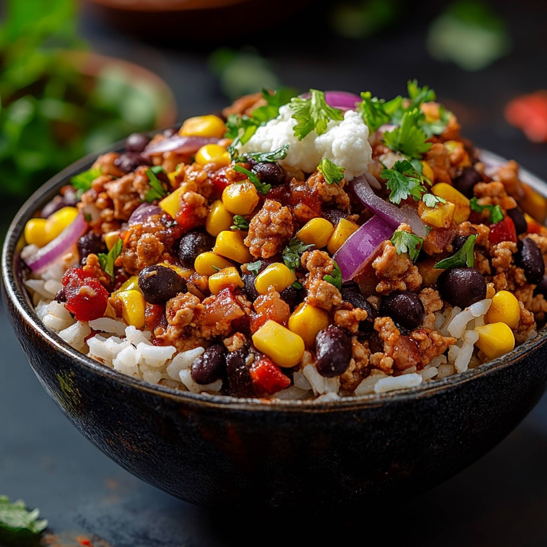 Ground Turkey Cauliflower Rice Bowl