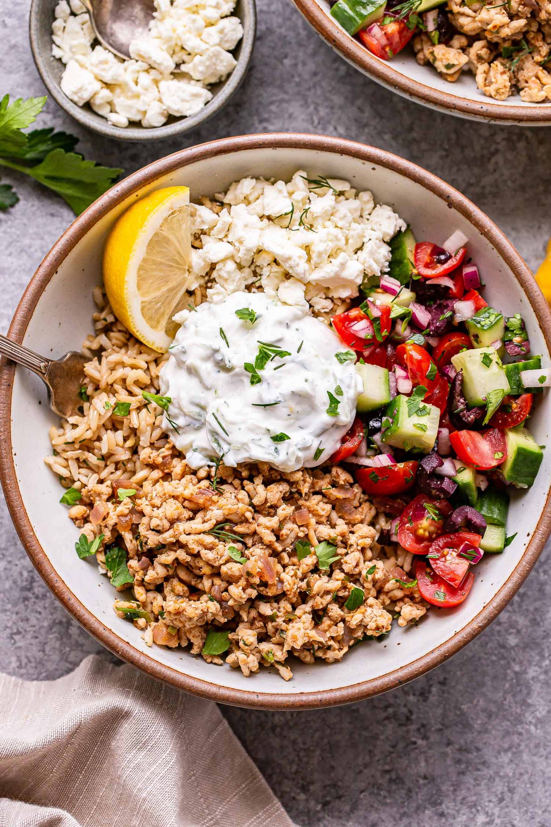 Mediterranean Ground Turkey Bowl