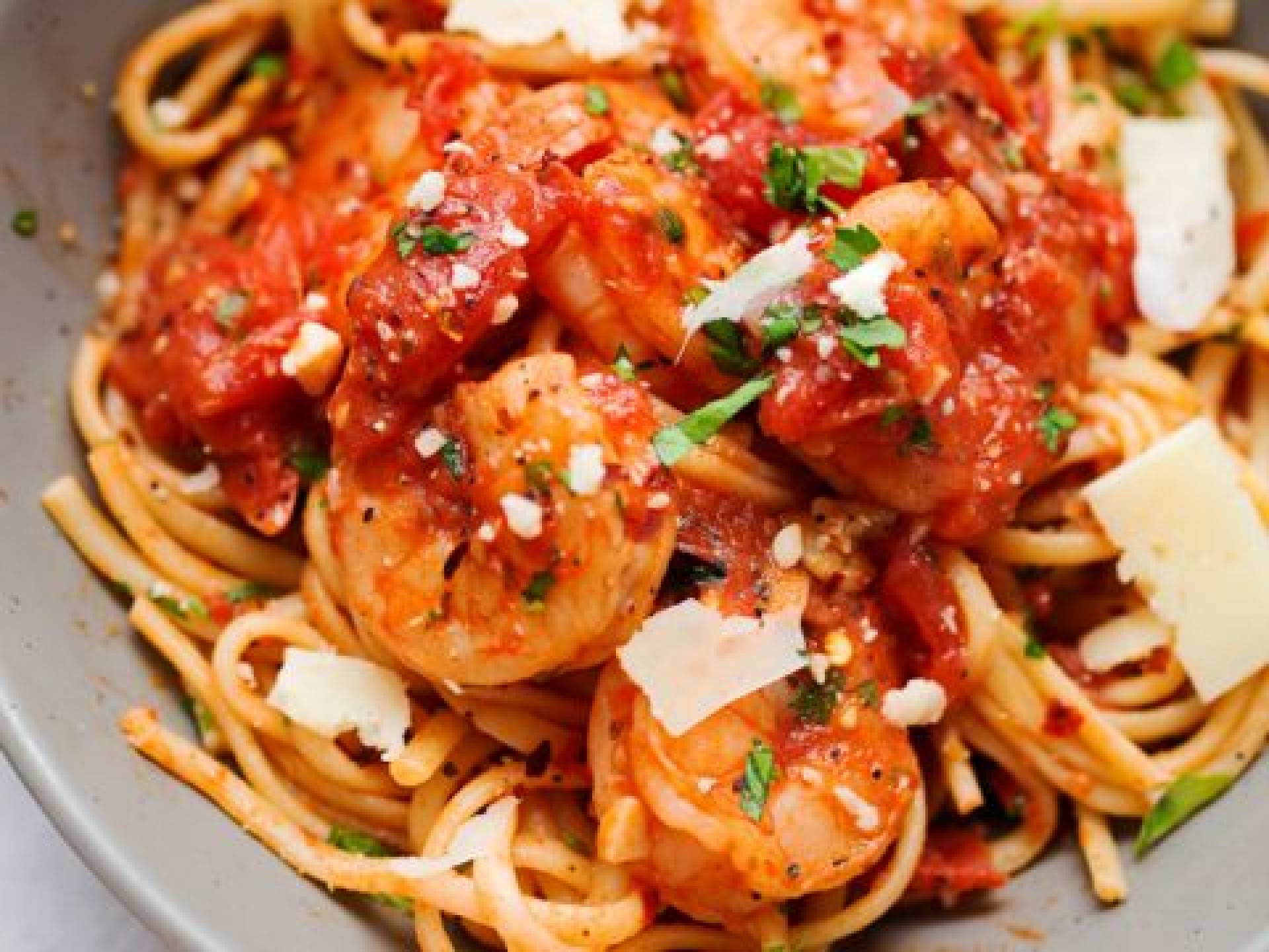 Shrimp Spaghetti Zucchini Bowl