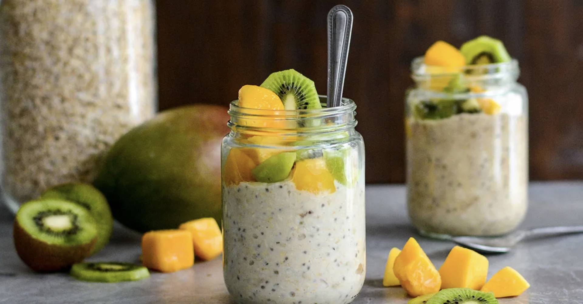Mango Kiwi Coconut Overnight Oats
