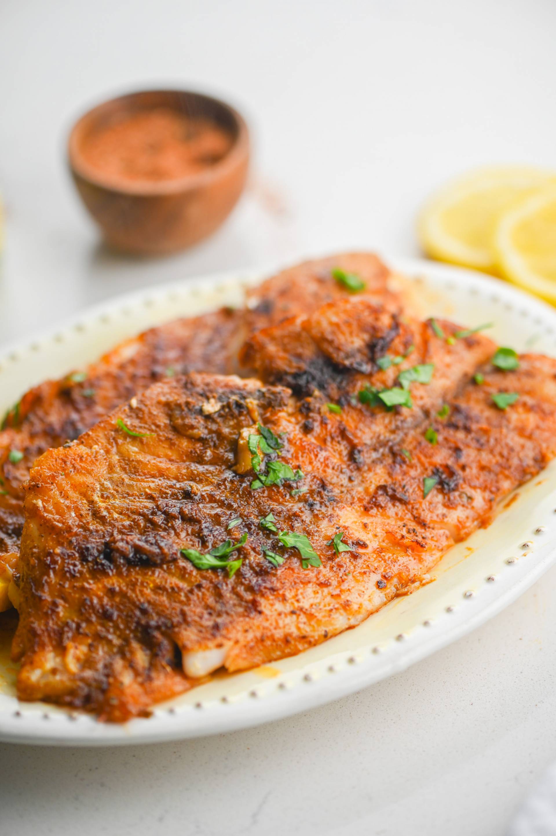 Low Carb Garlic Butter Blackened Snapper