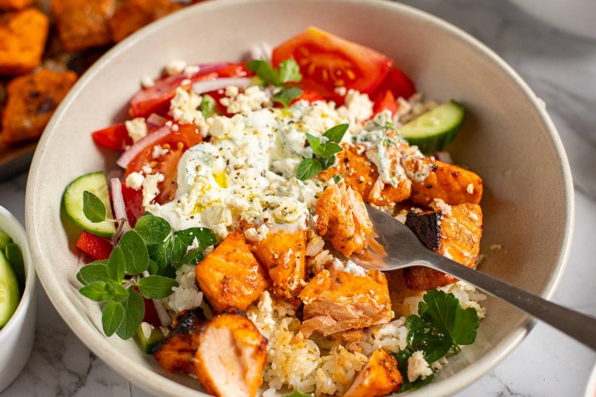 Mediterranean Salmon Bowl