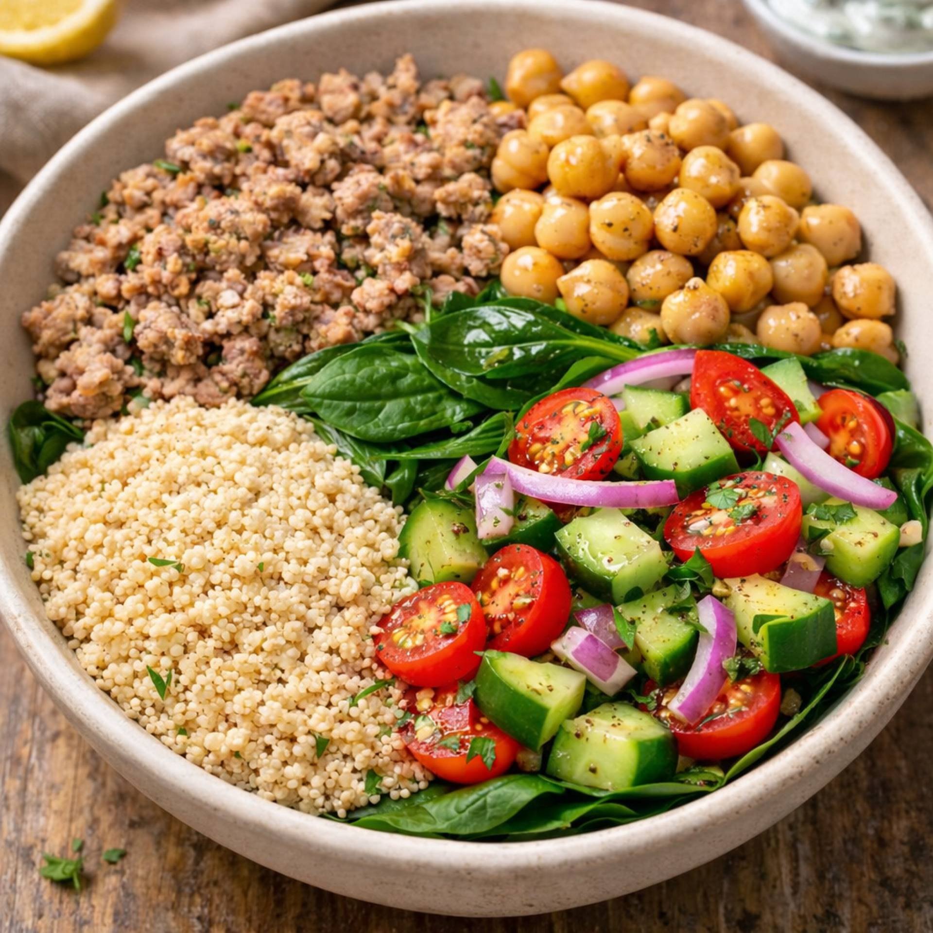 Mediterranean Ground Turkey Bowl